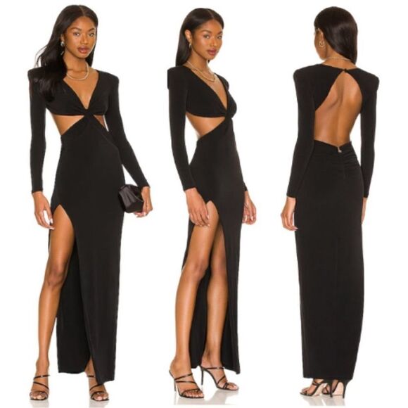 Nookie Jewel CutOut Gown Small in Black MSRP $269